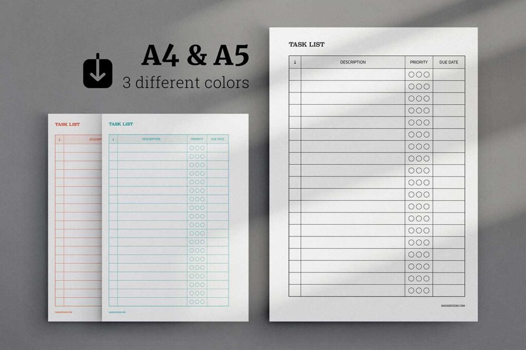 Action task list template