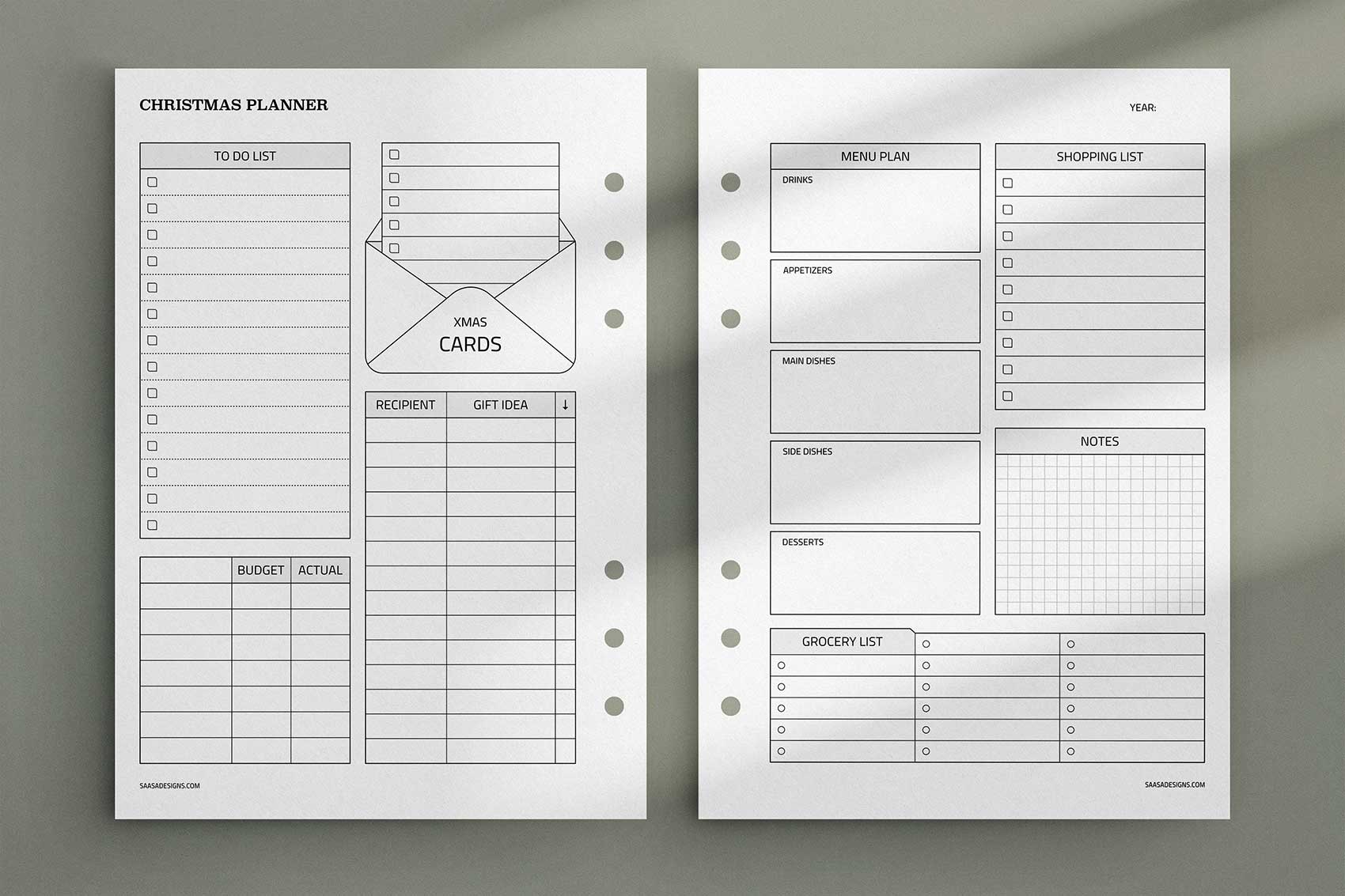 Free Christmas planner template