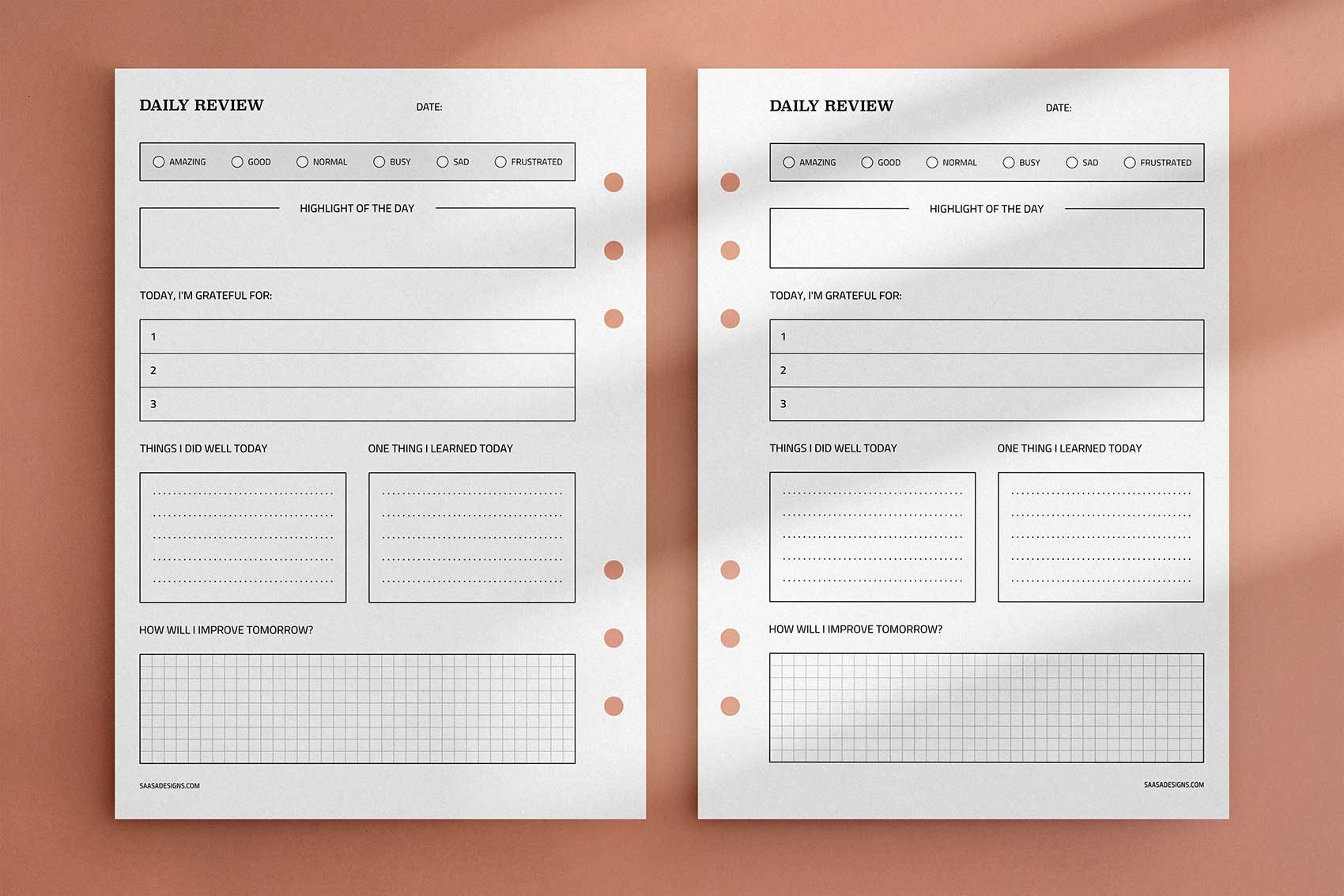 Printable Daily Review Template