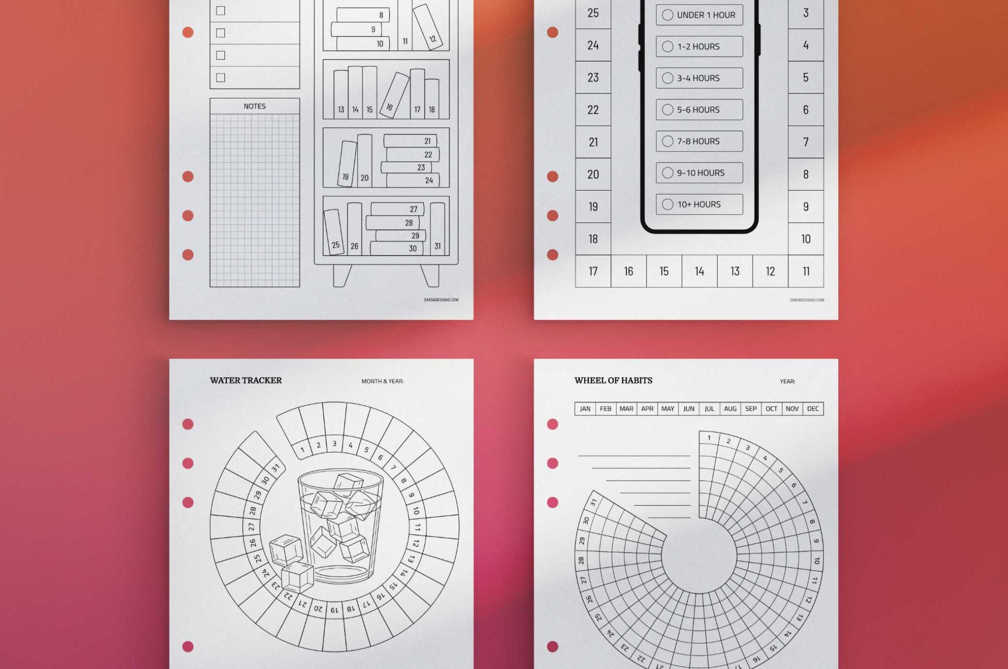 Monthly Review template. Free printable planner insert.