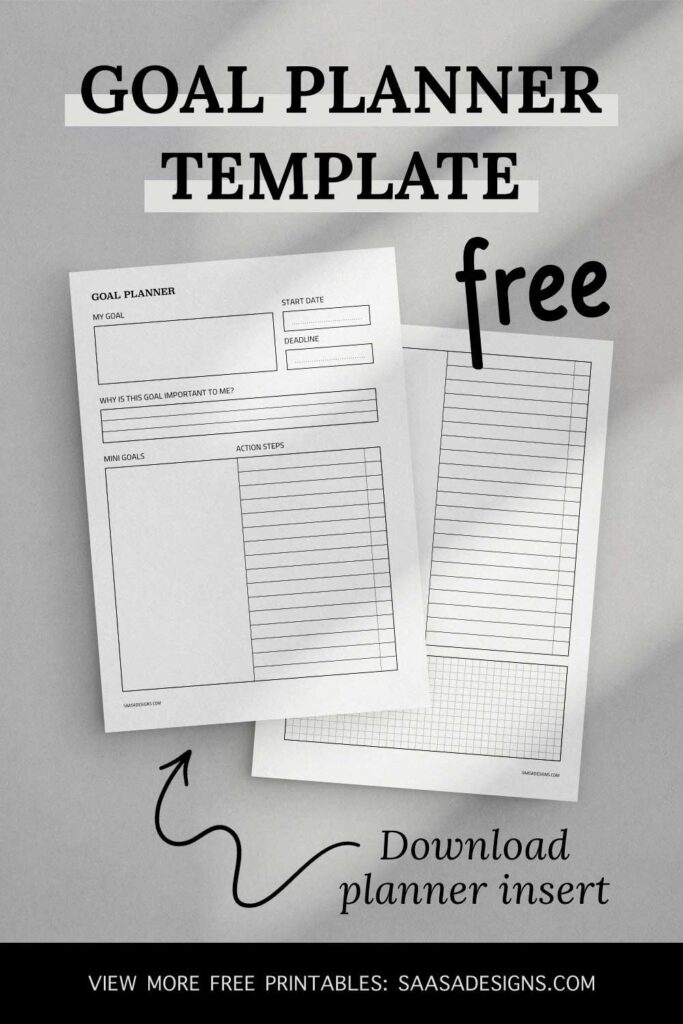 Free goal setting planner printable