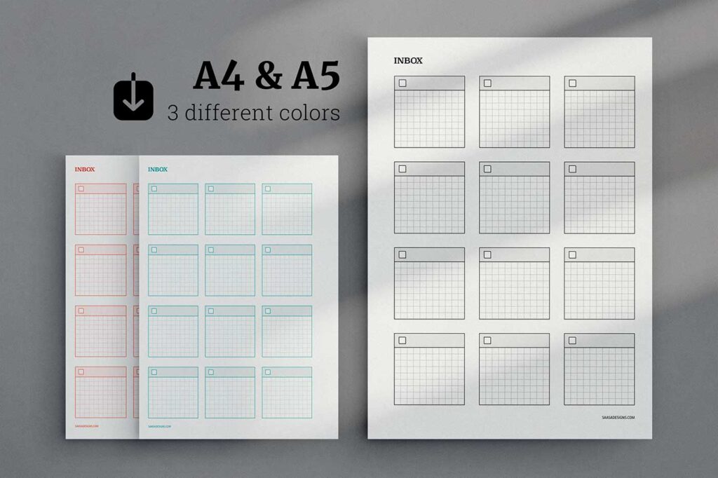 Free inbox planner insert