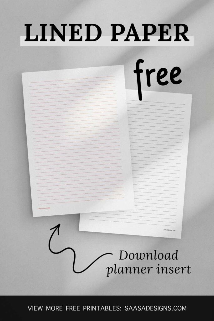 Free printable lined paper for writing