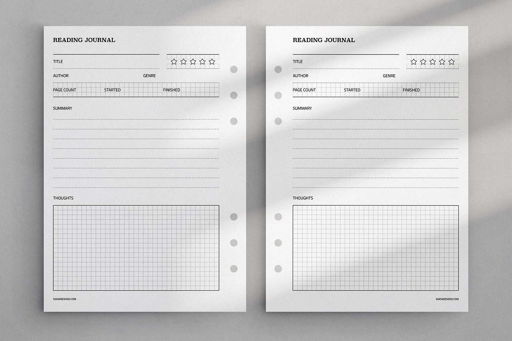 Printable Reading Journal Template