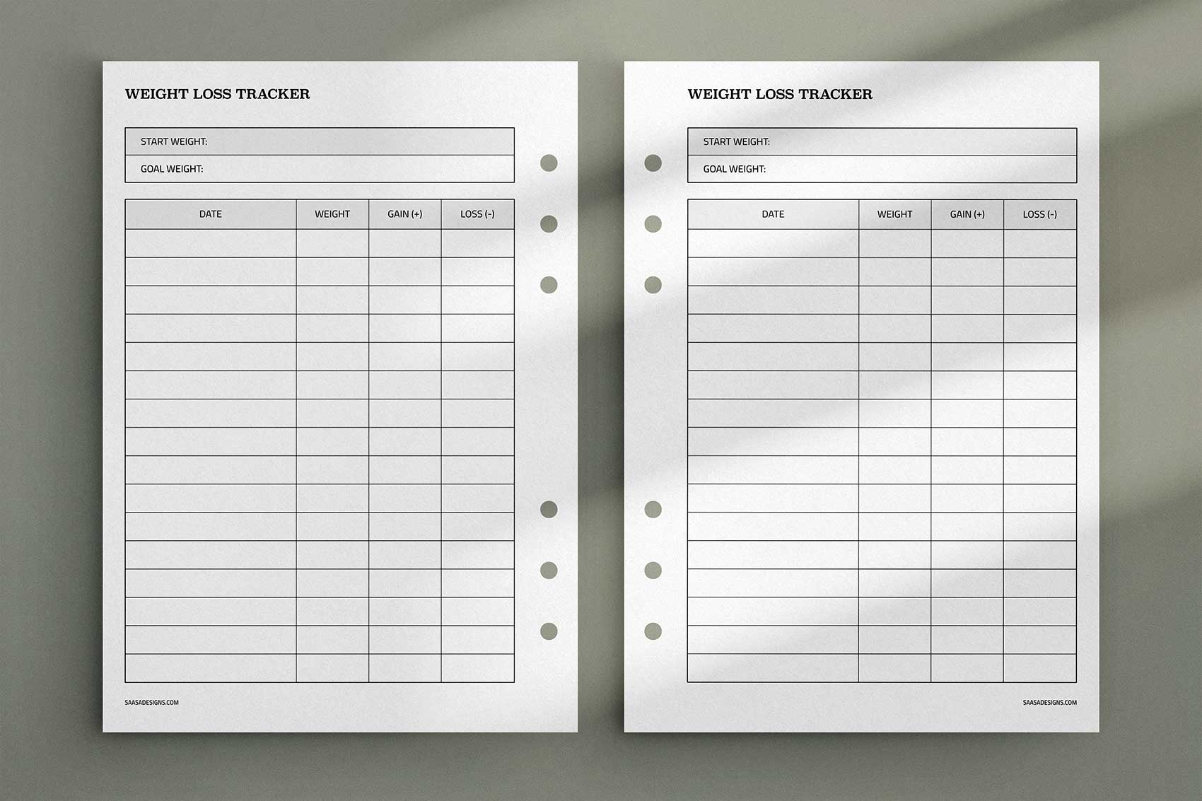 Weight Loss Tracker Template