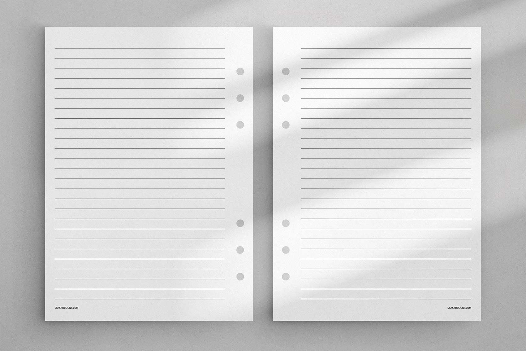 Free lined paper template