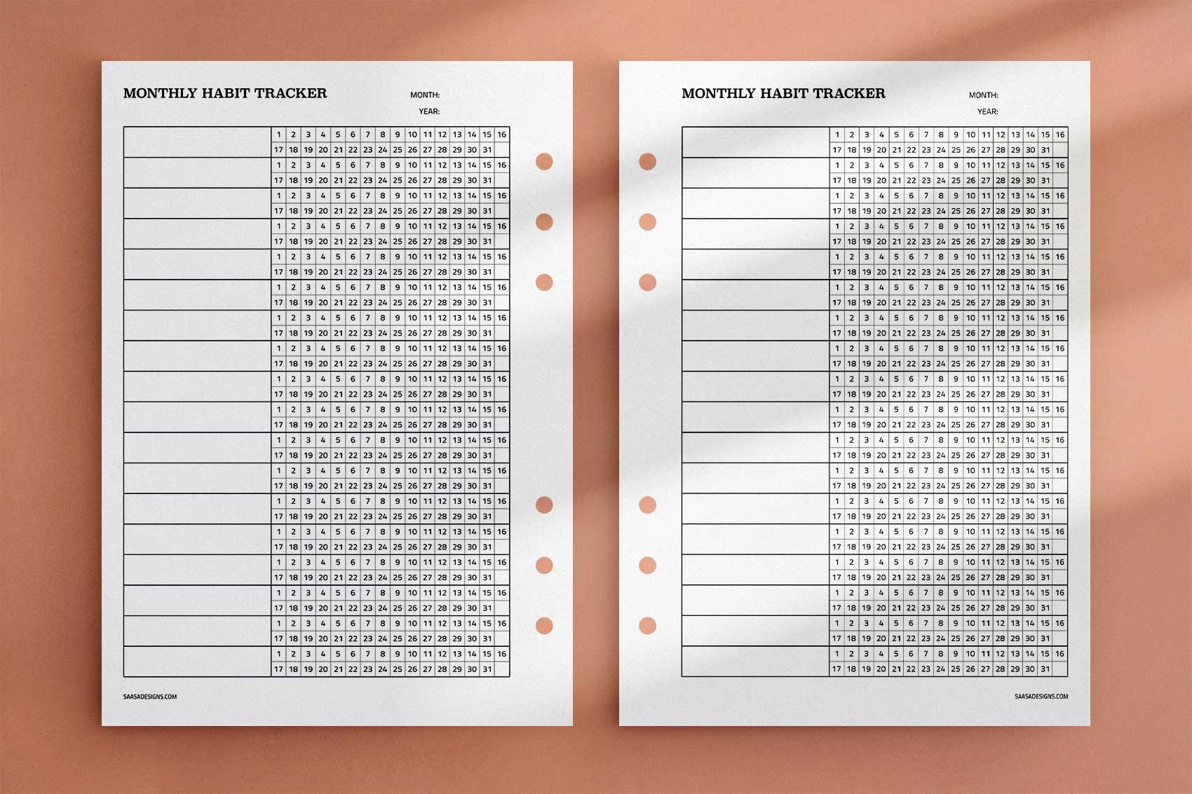 Monthly habit tracker printable pdf
