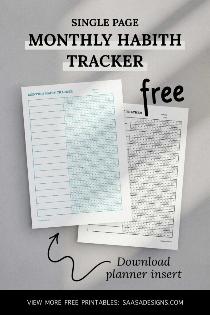 Monthly habit tracker template pdf