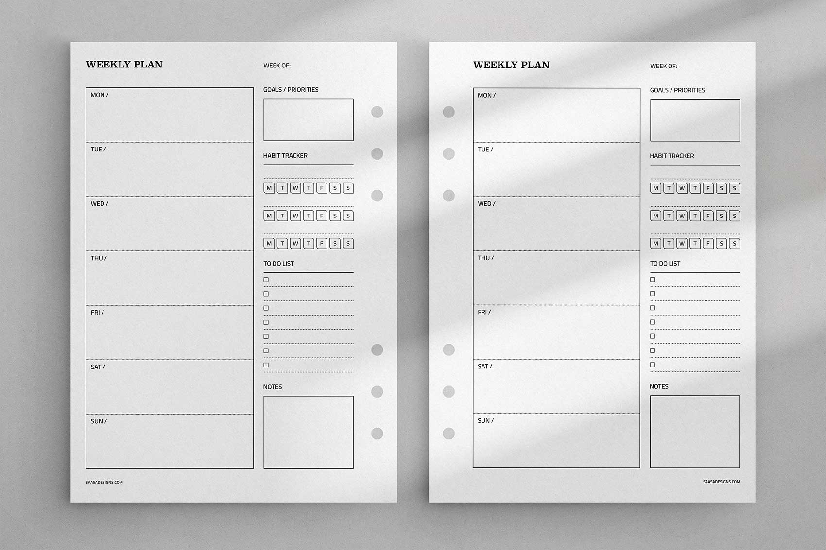 Free weekly plan template