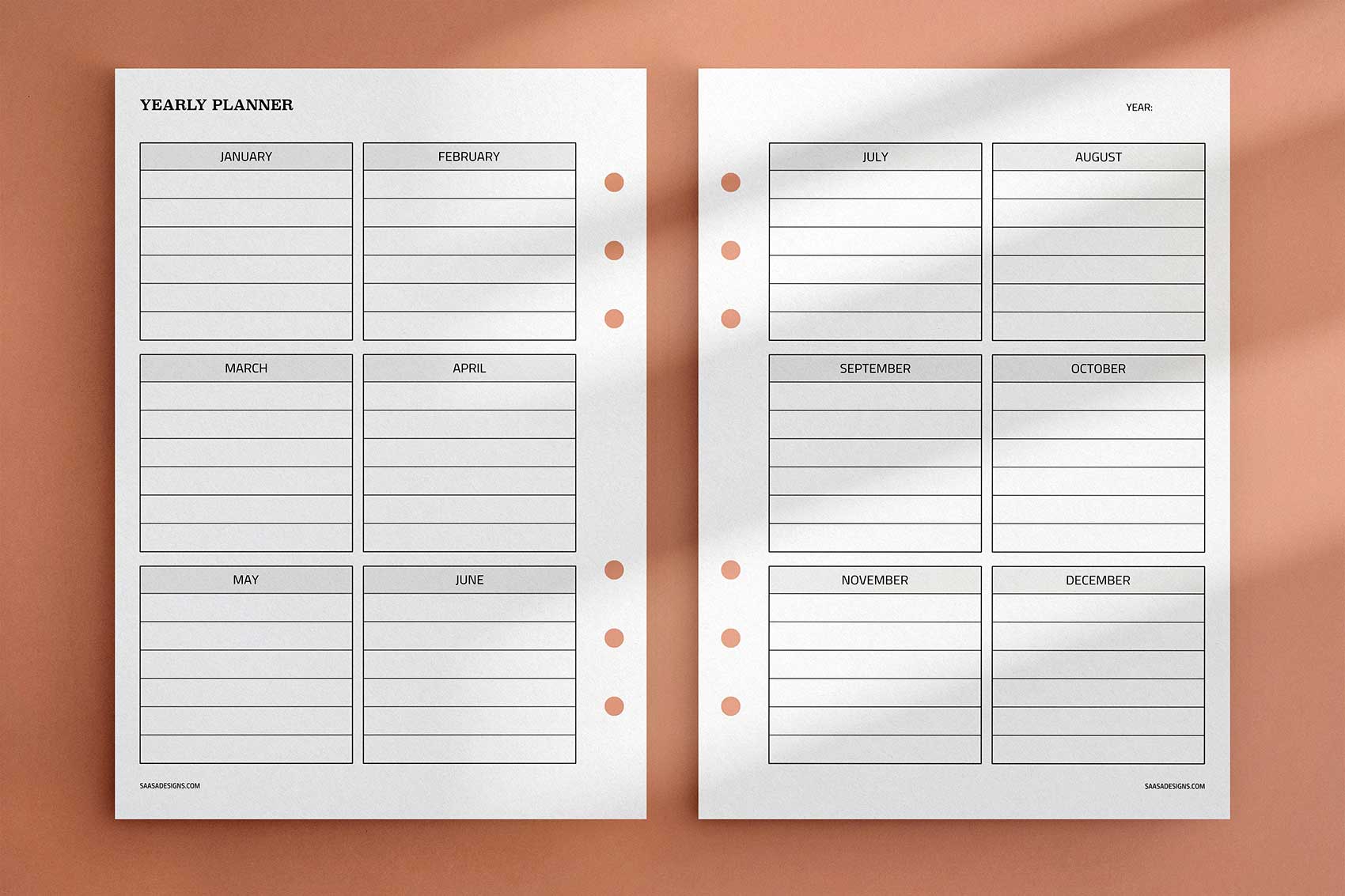 Printable Year At A Glance Template